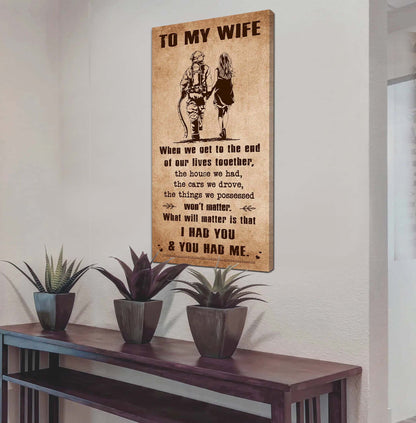 I Had You And You Had Me Wife And Husband - Vertical Poster Canvas, Gift For Your Darling