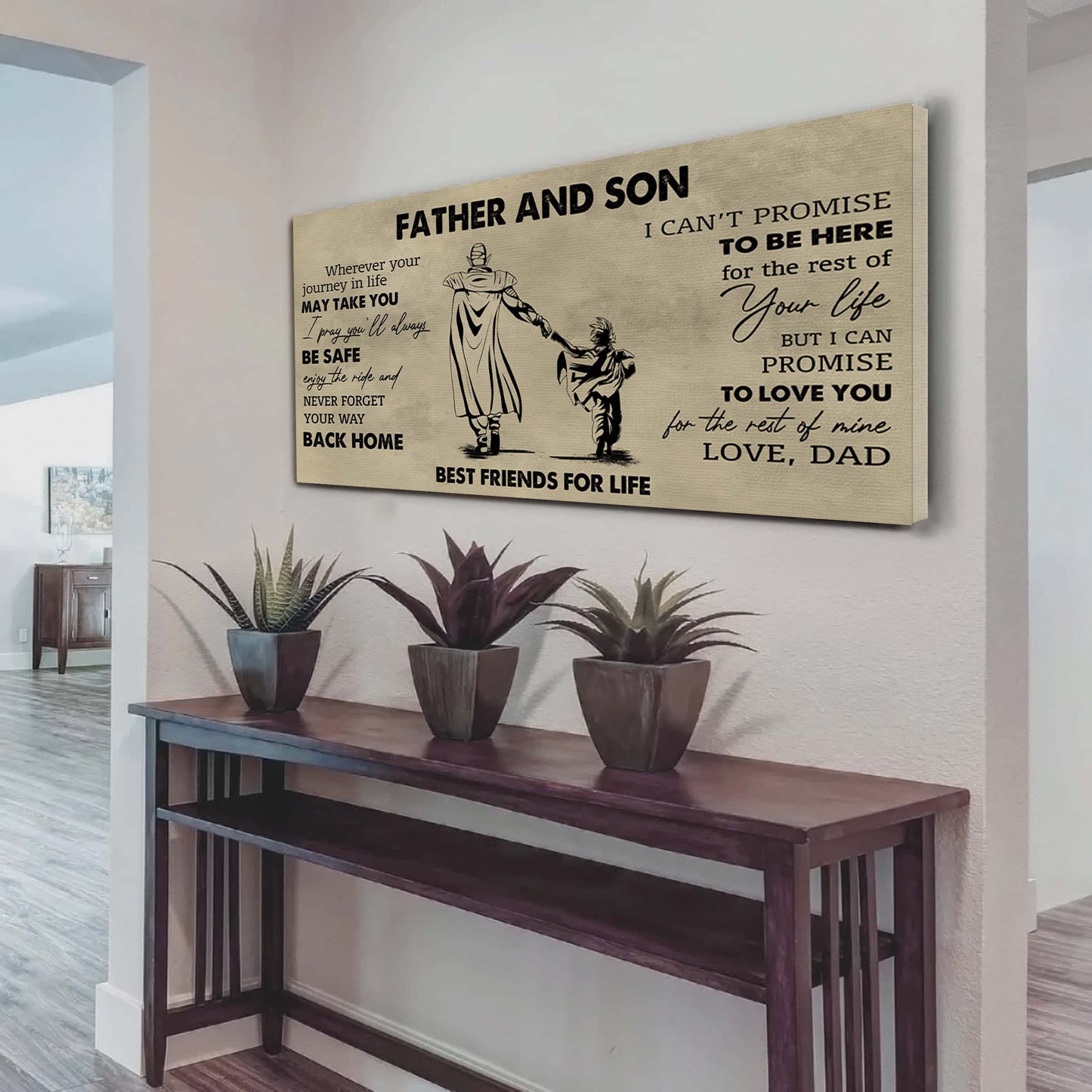 drb father and son best friends for life - never forget your way back home poster canvas gift for son from father