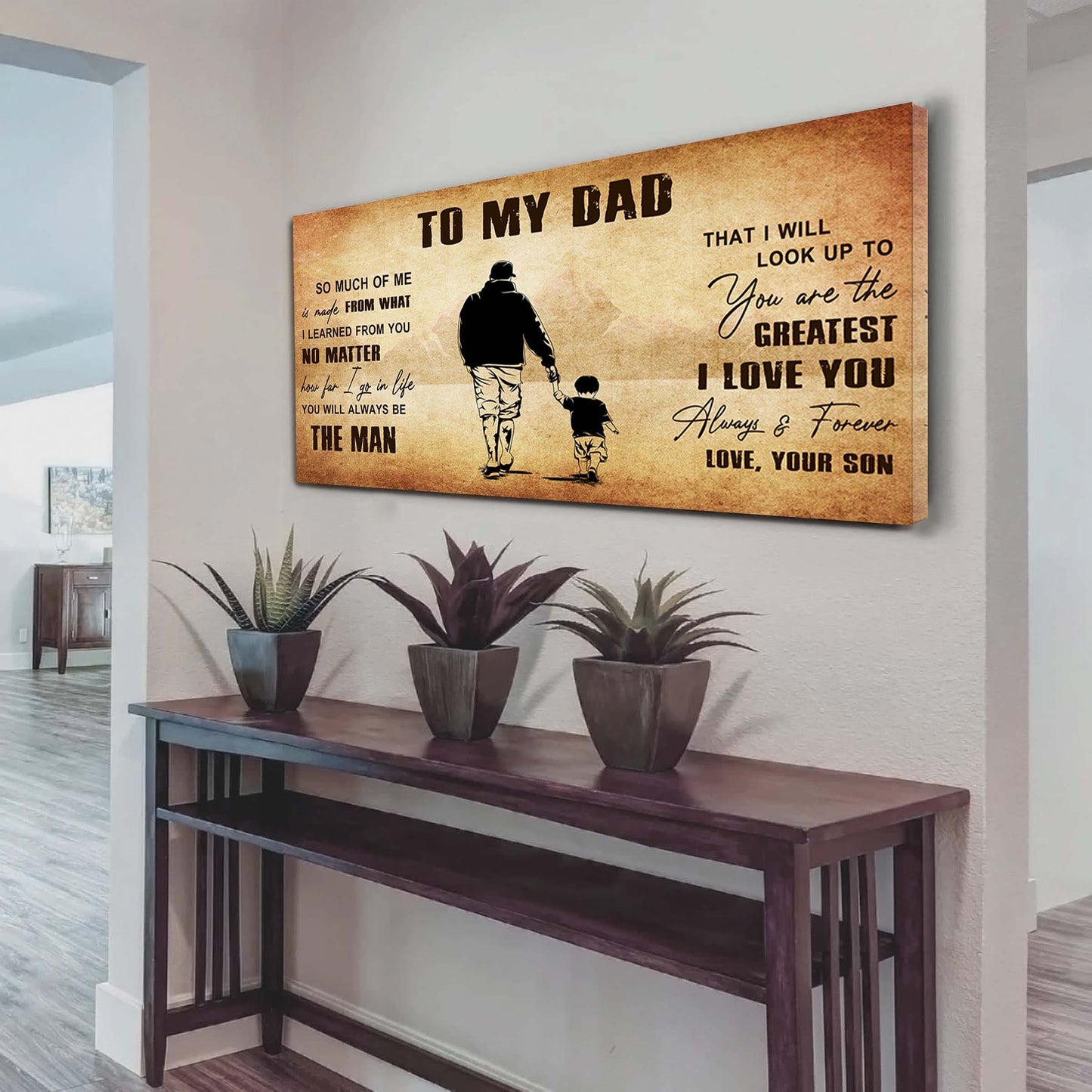 drb to my dad - you are the greatest i love you  poster canvas gift for father from son