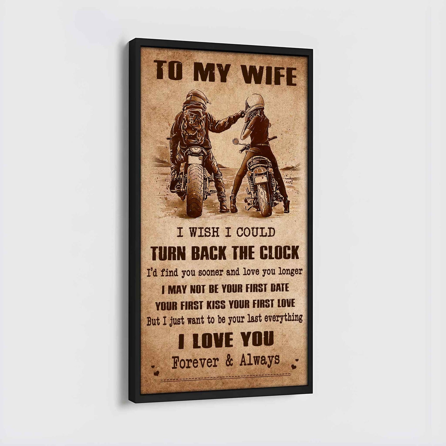 drb vgt- poster canvas to my wife i wish i could turn back the clock - i love you forever and always gift for your wife