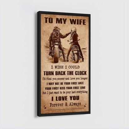 DRB VGT- Poster Canvas To My Wife I Wish I Could Turn Back The Clock - I Love You Forever And Always Gift For Your Wife