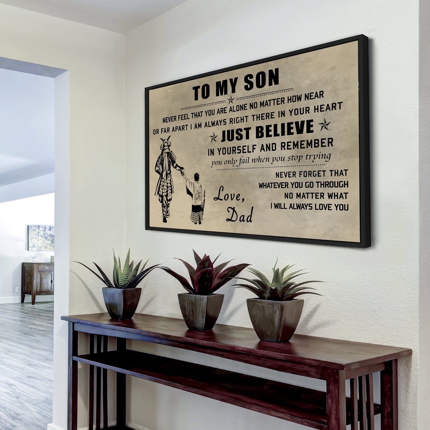 canvas poster dad to son just believe in yourself i will always love you