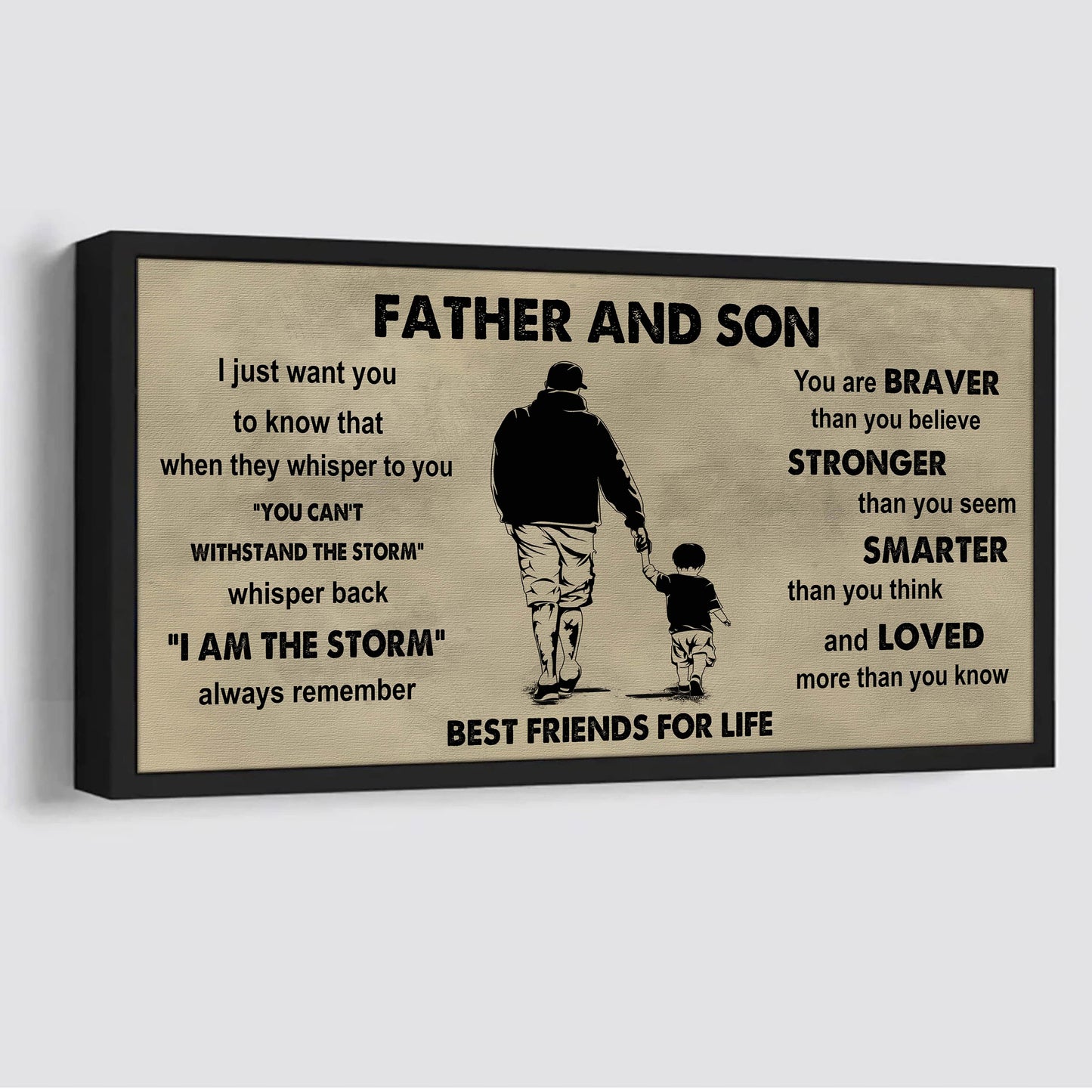 ver 2 family father and daughter best friends for life - i am the storm poster canvas gift for daughter from father