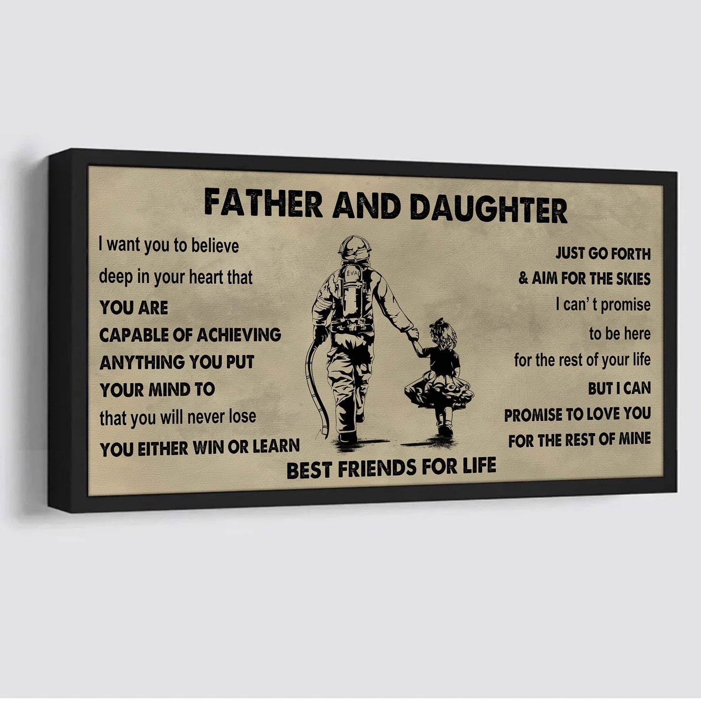 drb father and daughter best friends for life - ver 2 you will never lose poster canvas gift for daughter from father