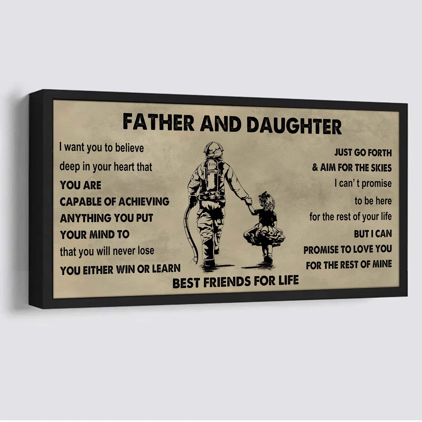 soldier father and daughter best friends for life - ver 2 you will never lose poster canvas gift for daughter from father