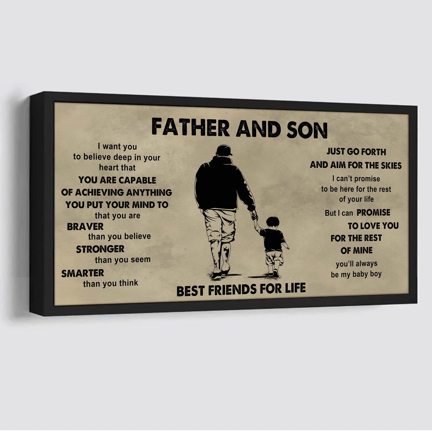 drb father and daughter best friends for life  - that you are braver than you believe poster canvas gift for daughter from father