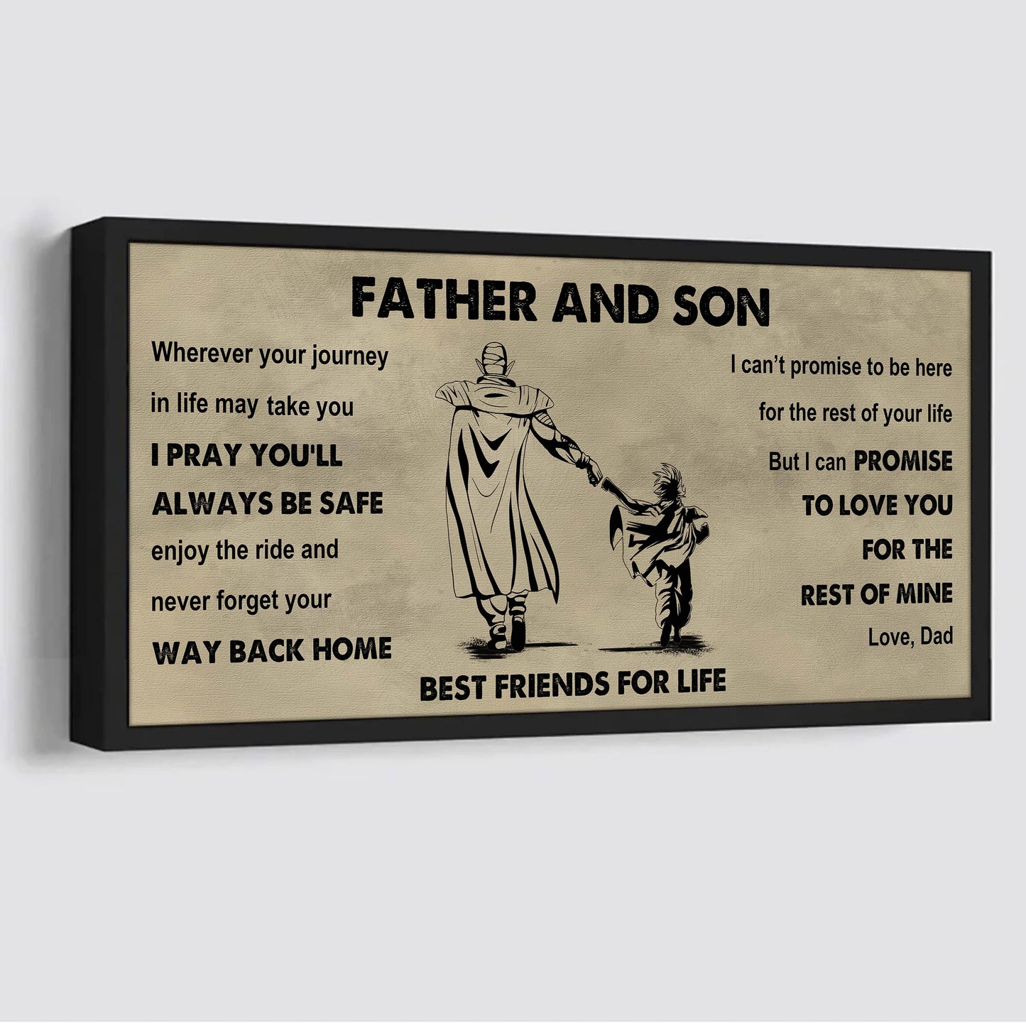 vikings father and son best friends for life - ver 2 never forget your way back home poster canvas gift for son from father