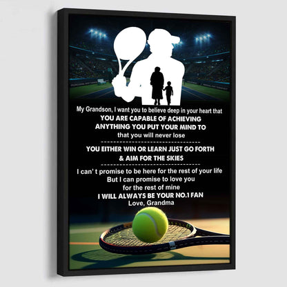 Sport Poster Canvas Grandma To Grandson - That You Will Never Lose You Either Win Or Learn I Will Always Your No 1 Fan