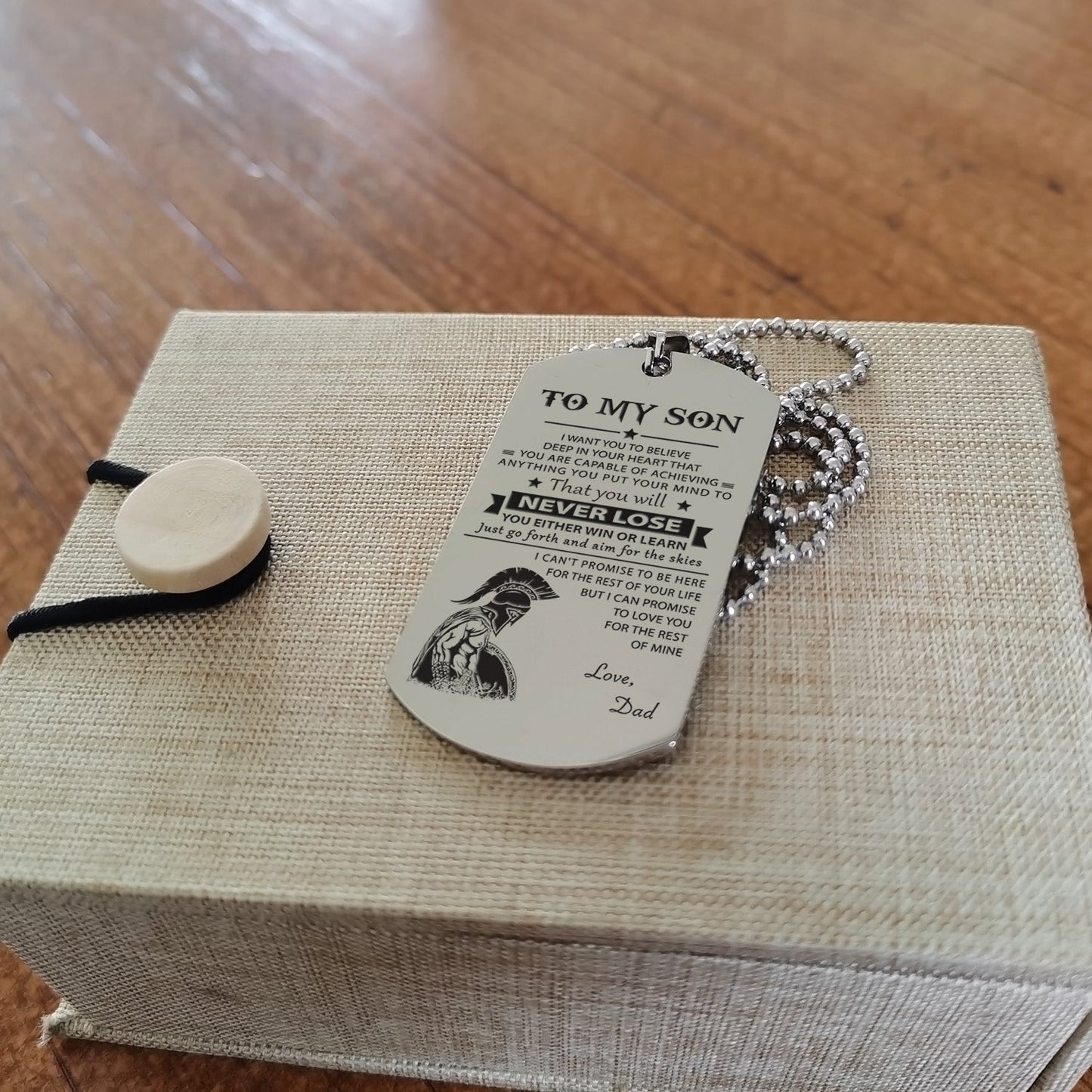 to my son-never lose - gifts from dad mom to son - engraved dog tag all style