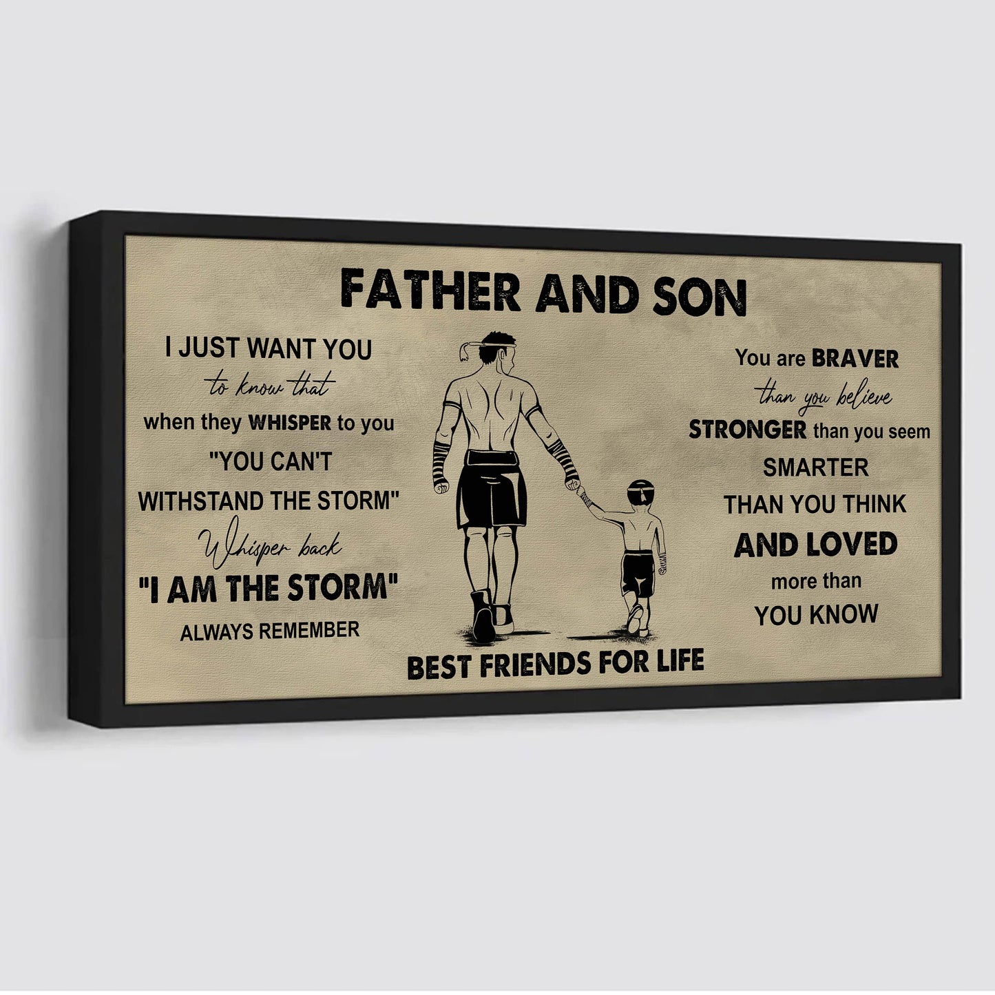 basketball father and son best friends for life - i am the storm poster canvas gift for son from father