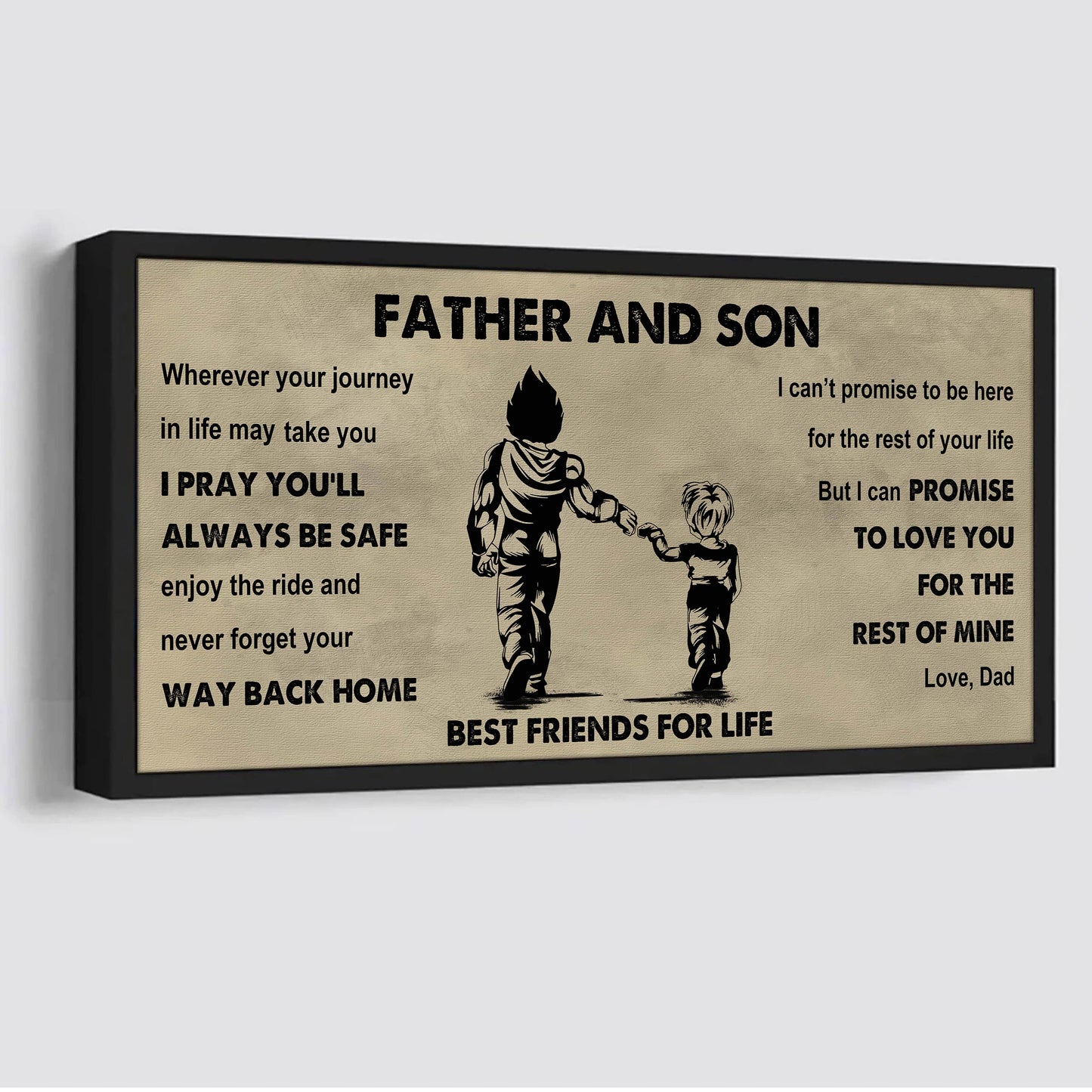 family-photo upload father and daughter best friends for life - ver 2 never forget your way back home poster canvas gift for son from father