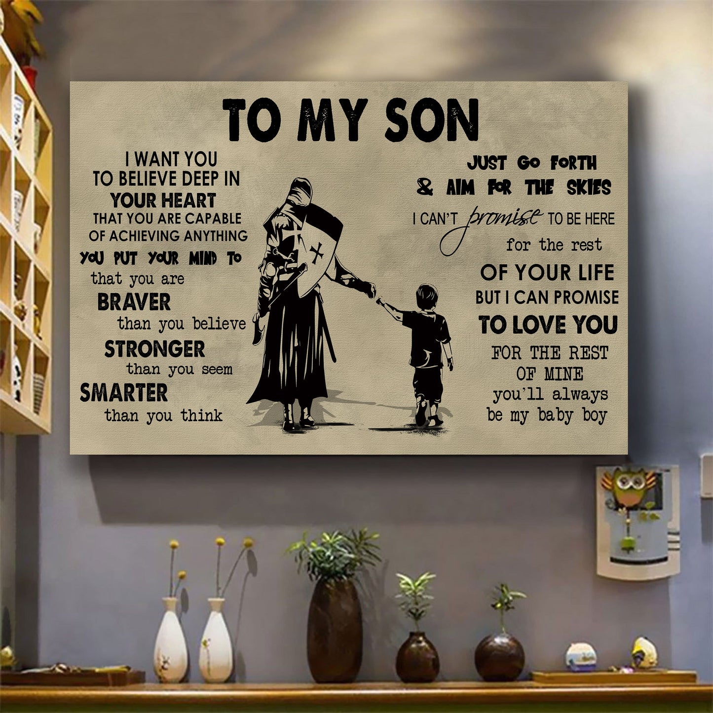 canvas poster dad to son you are braver than you believe you'll always be my baby boy