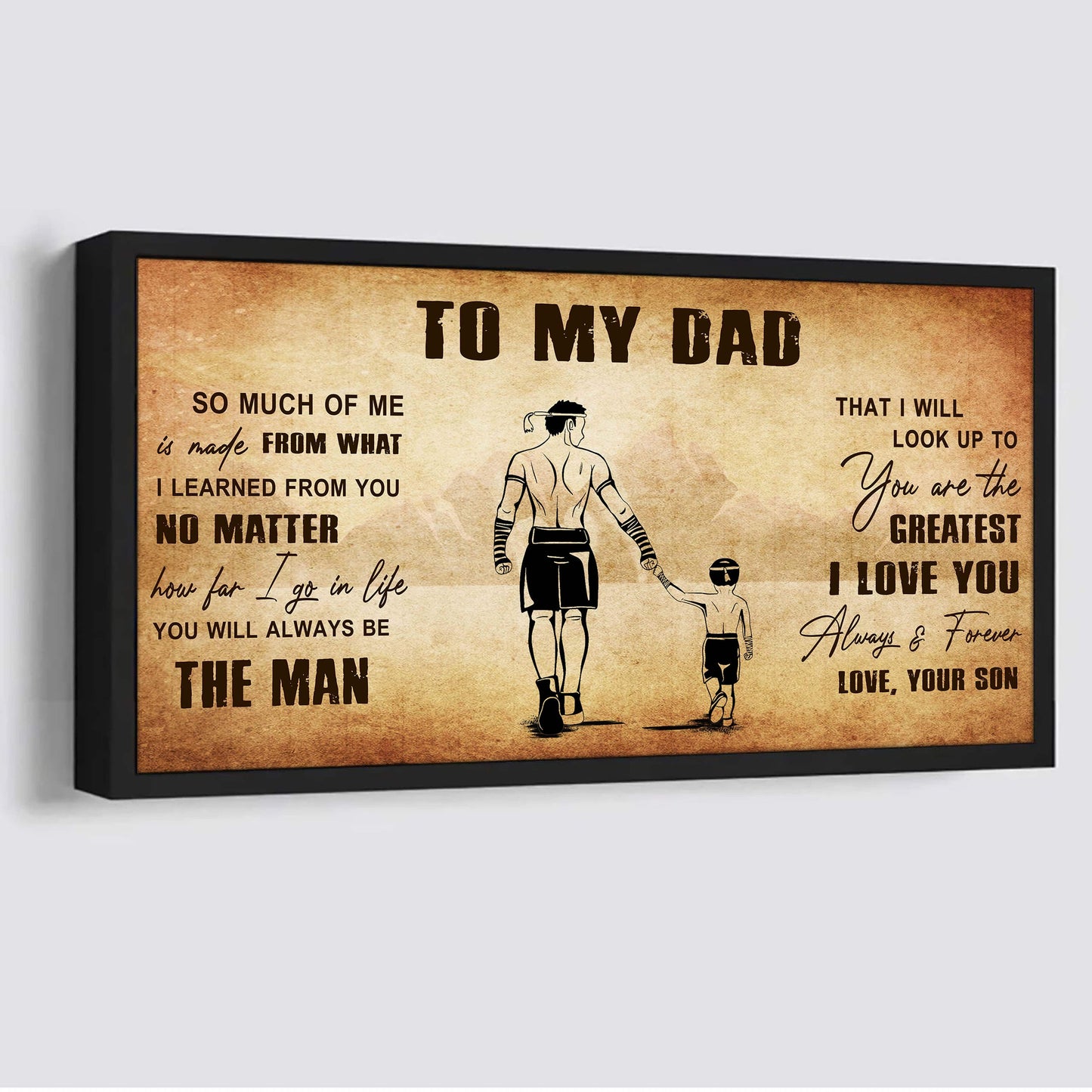 family to my dad - you are the greatest i love you poster canvas from son to father gifts for father