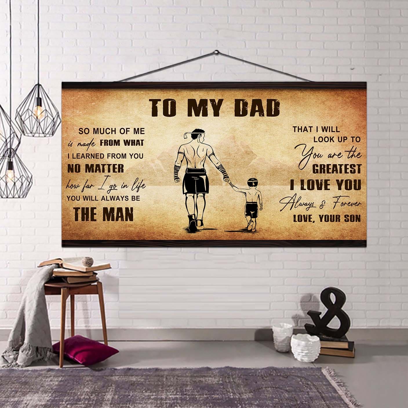 family to my dad - you are the greatest i love you poster canvas from son to father gifts for father