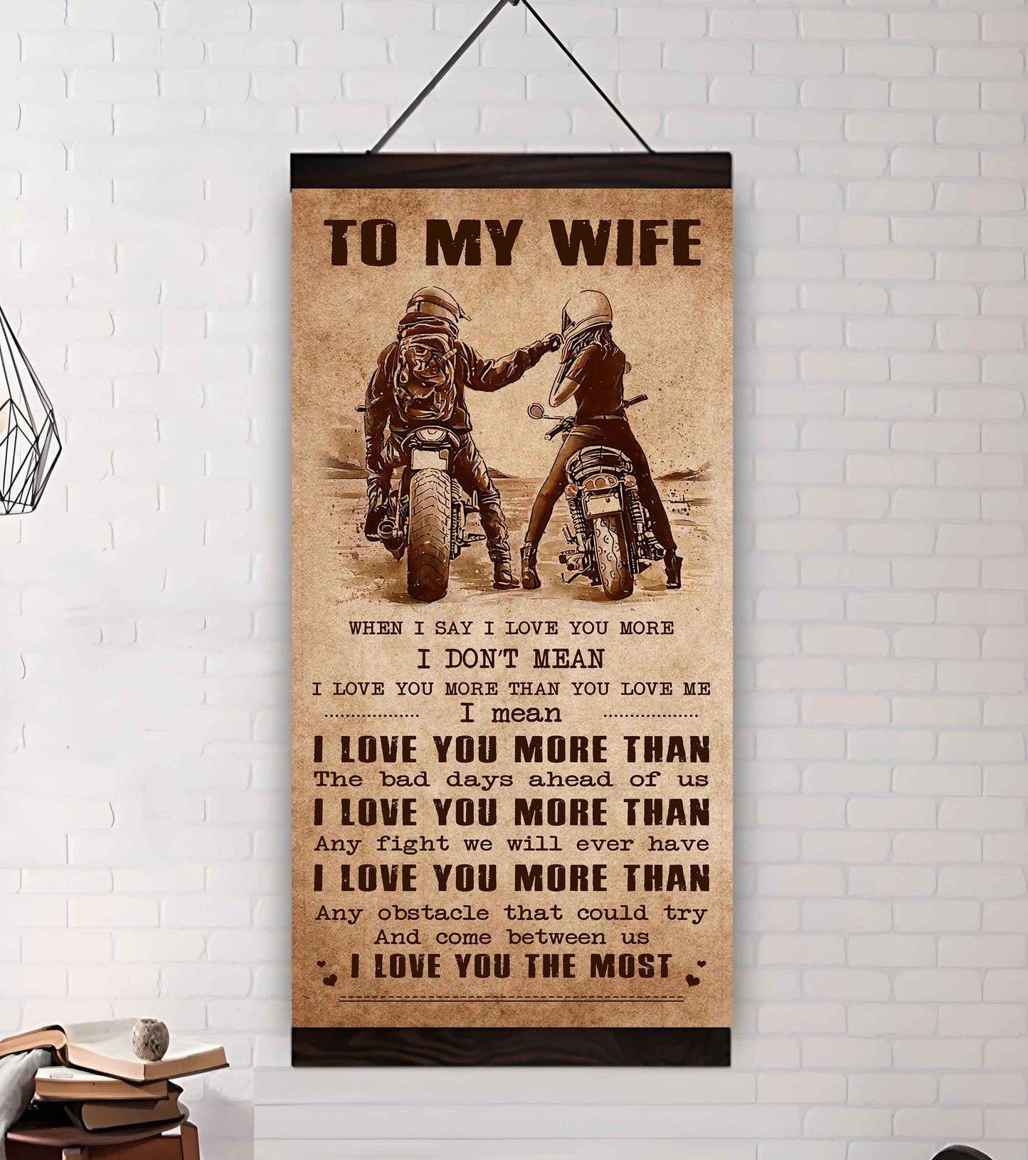 drb vgt- poster canvas to my wife when i say i love you more - i love you the most gift for your wife