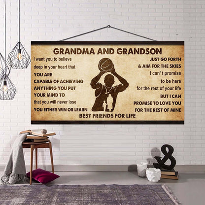 Personalized Grandma To Grandson Poster Canvas Father And Son Best Friends For Life - Message For Your Grandson Gifts For Him