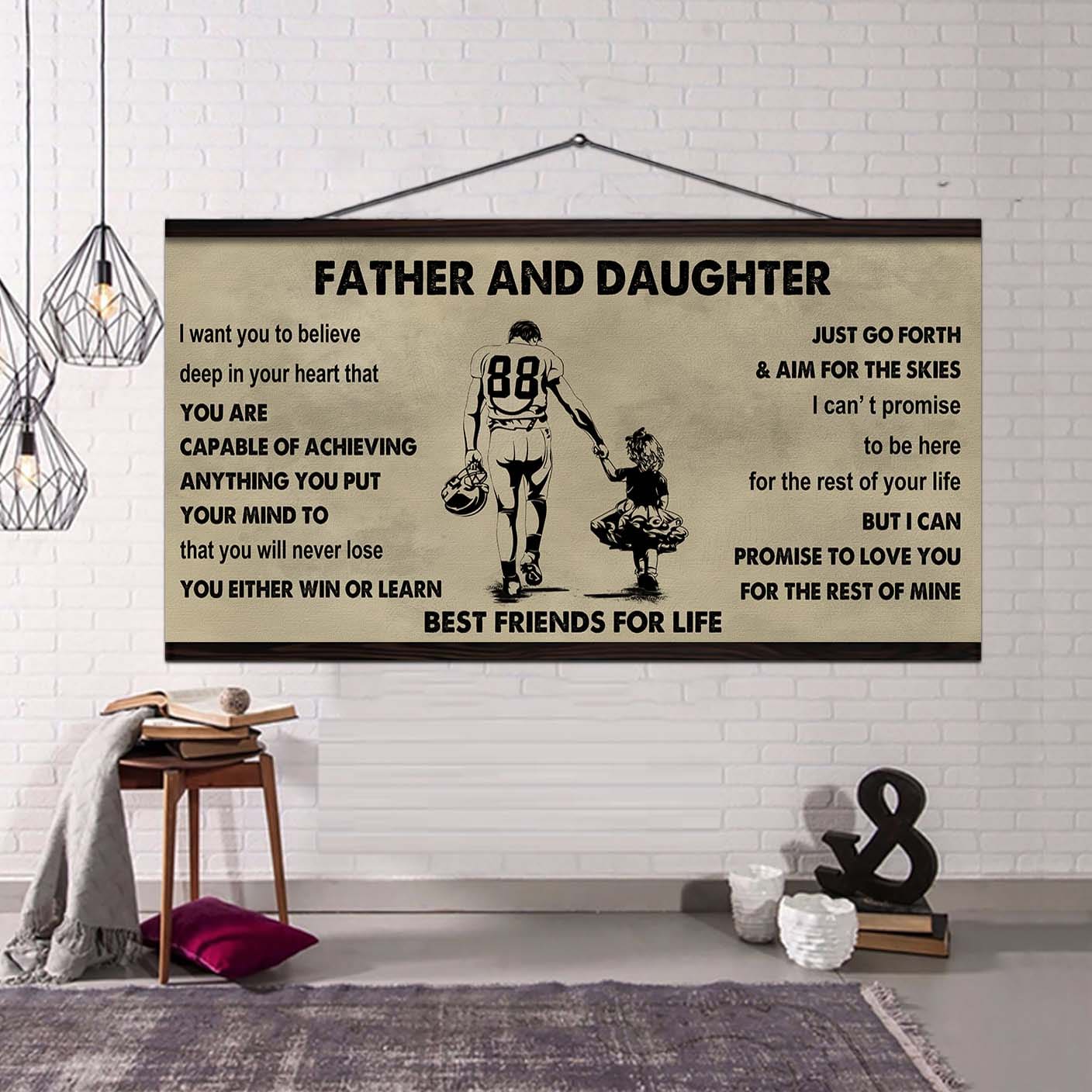 family father and daughter best friends for life - ver 2 you will never lose poster canvas gift for daughter from father