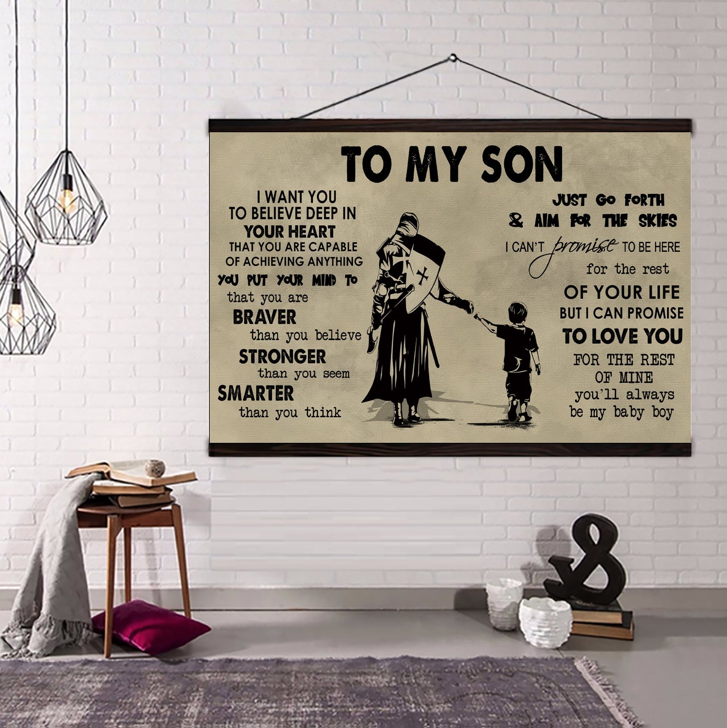 canvas poster dad to son you are braver than you believe you'll always be my baby boy