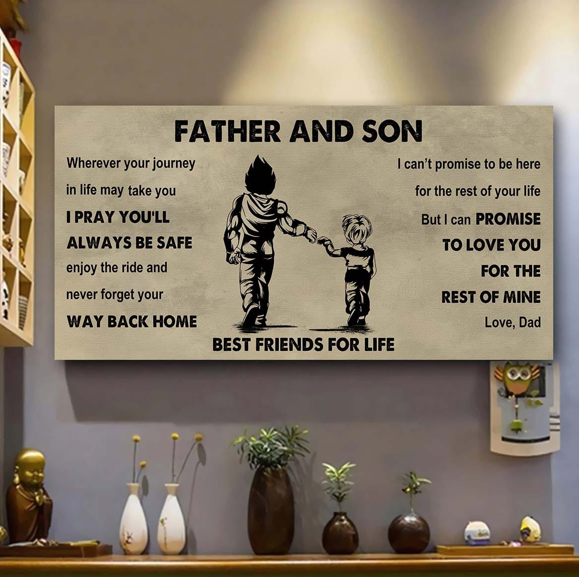 family-photo upload father and daughter best friends for life - ver 2 never forget your way back home poster canvas gift for son from father