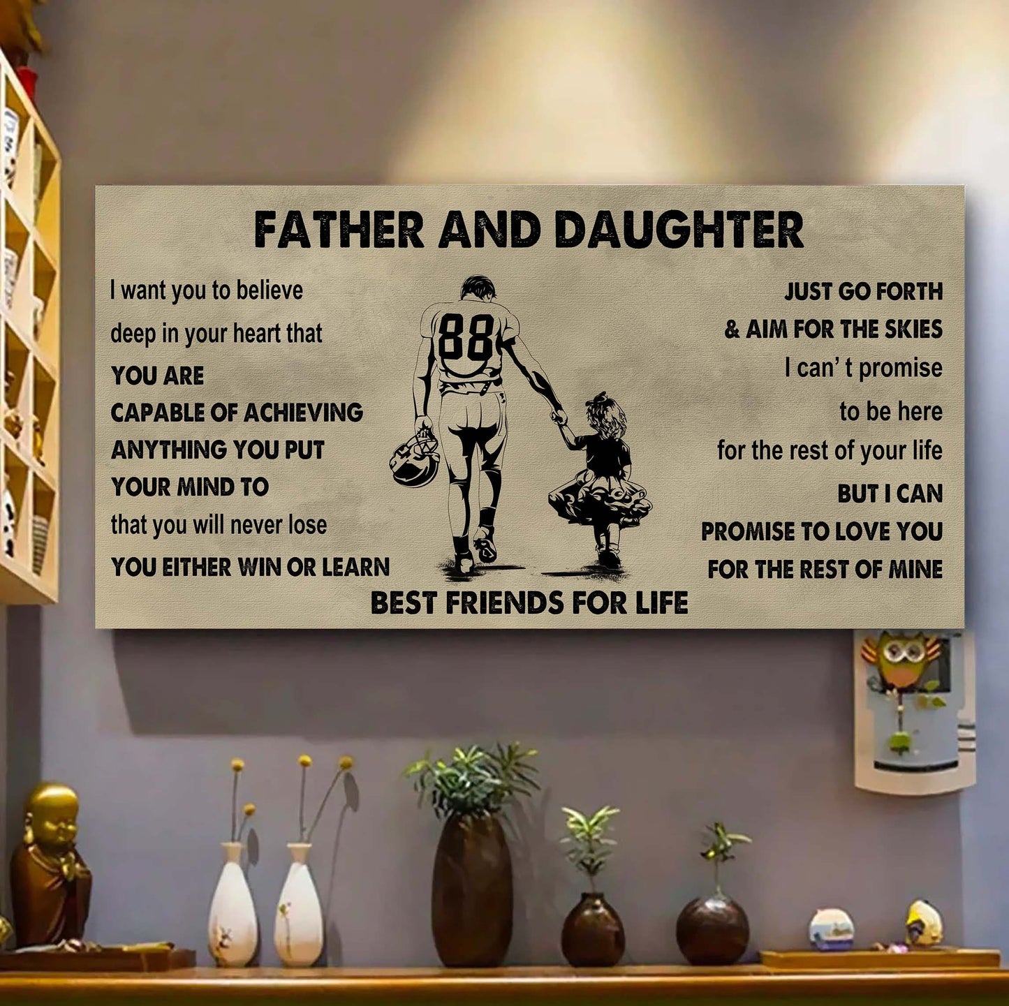 drb father and daughter best friends for life - ver 2 you will never lose poster canvas gift for daughter from father