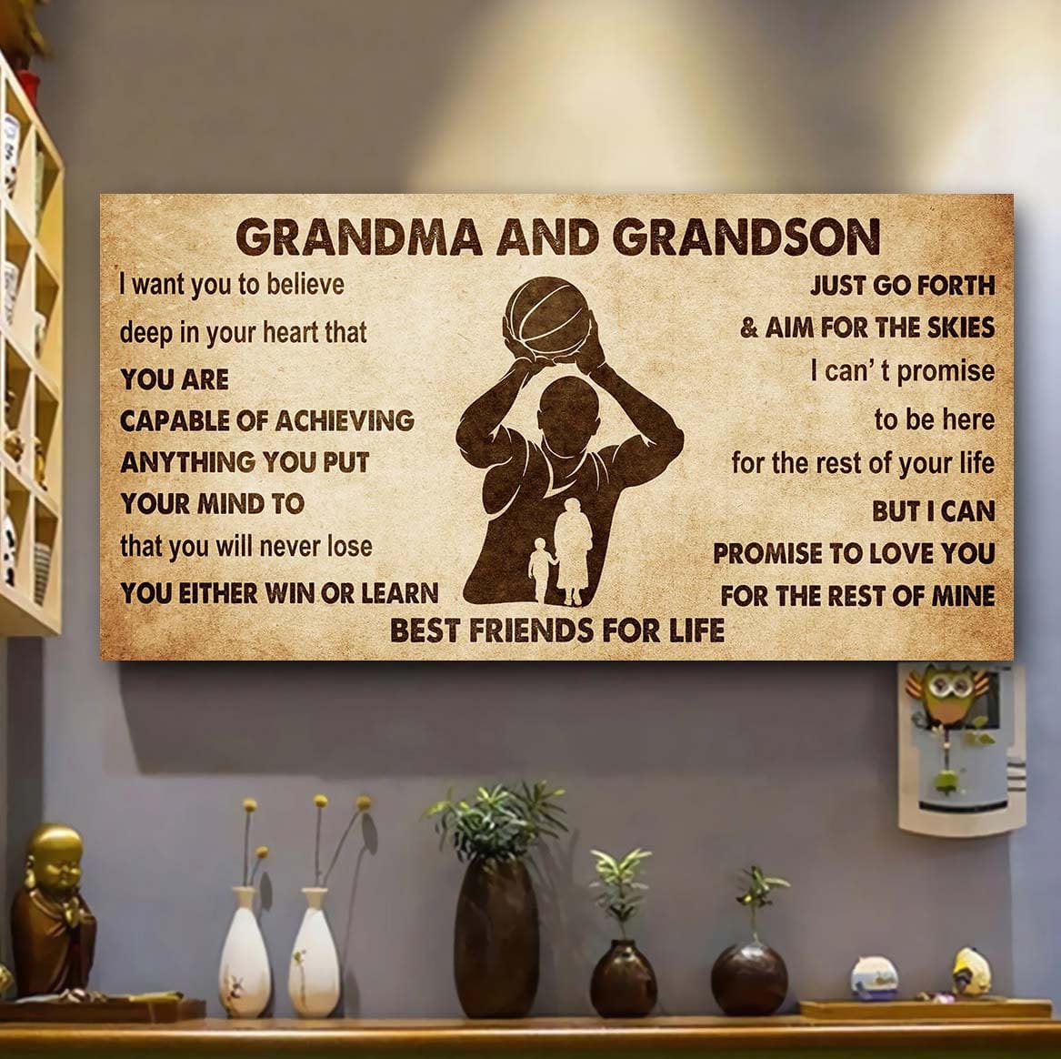 personalized grandma to grandson poster canvas father and son best friends for life - message for your grandson gifts for him