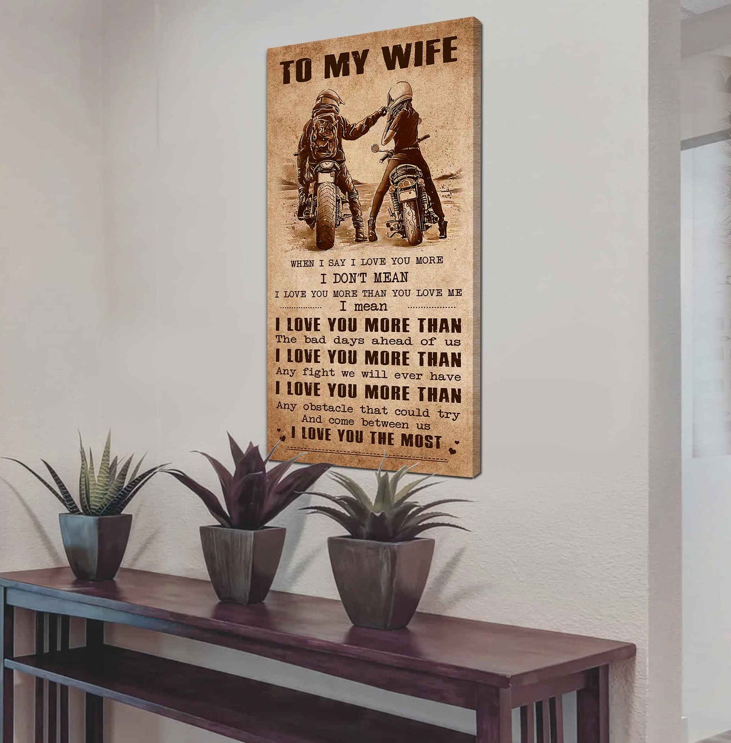 drb vgt- poster canvas to my wife when i say i love you more - i love you the most gift for your wife