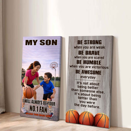 Baseball-My Son Be Strong When You Are Weak Be Awesome Everyday Set 2 Canvas Wall Art From Mom To Son