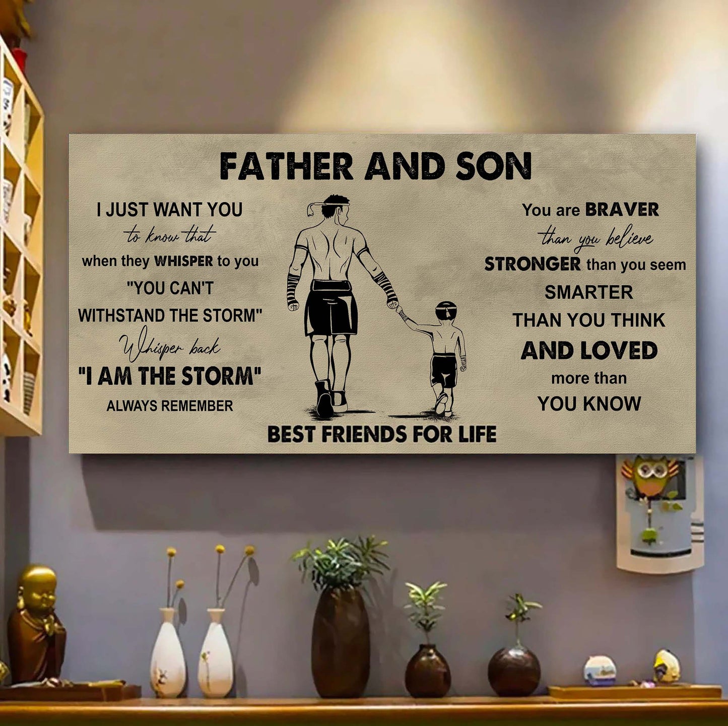 basketball father and son best friends for life - i am the storm poster canvas gift for son from father