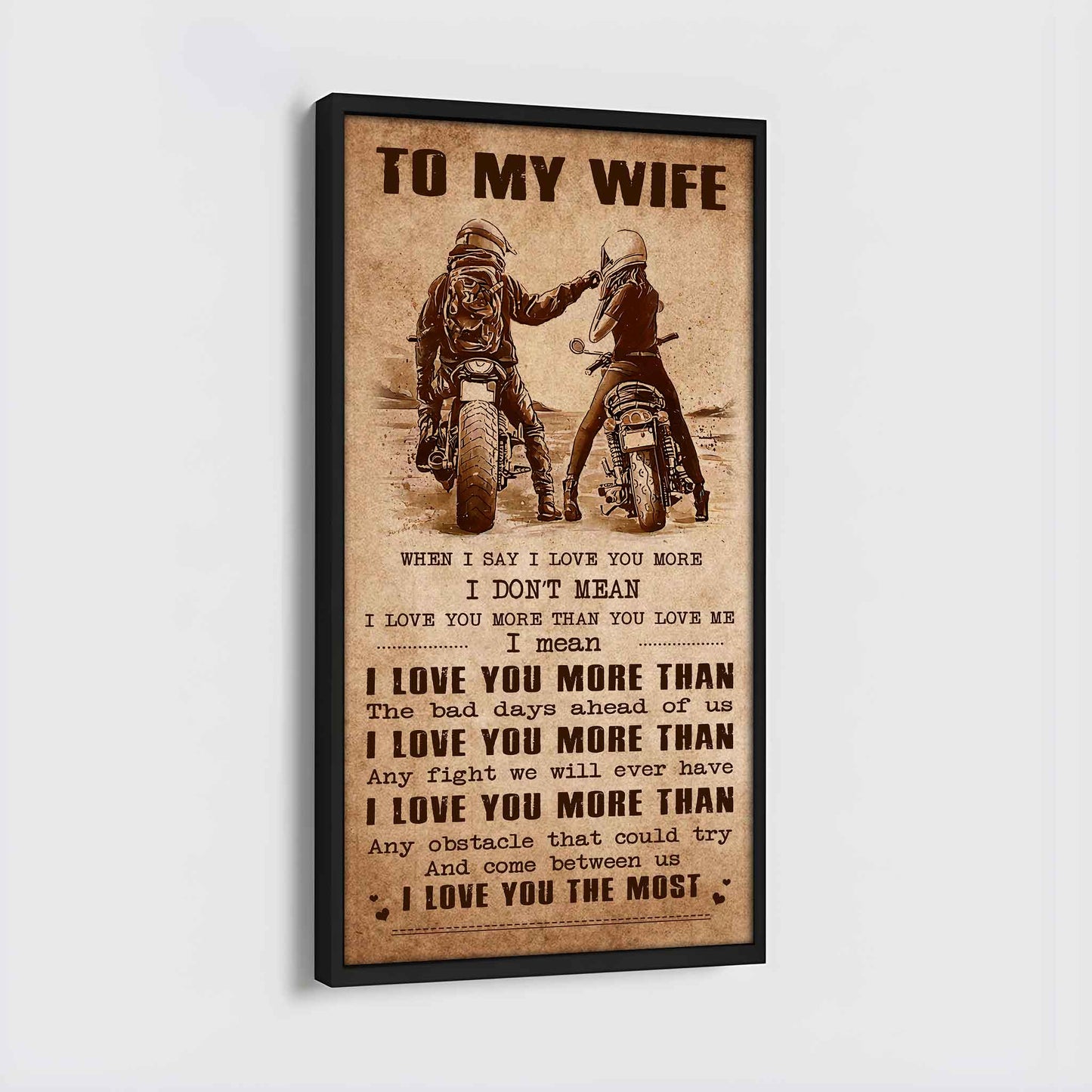 drb vgt- poster canvas to my wife when i say i love you more - i love you the most gift for your wife