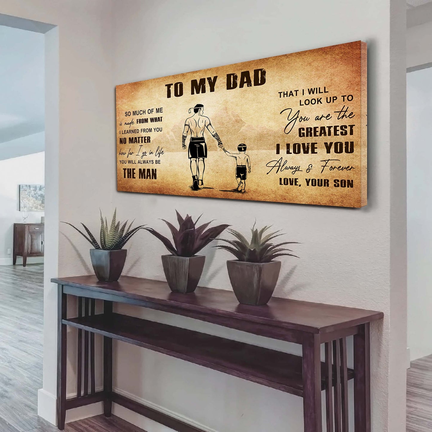 family to my dad - you are the greatest i love you poster canvas from son to father gifts for father