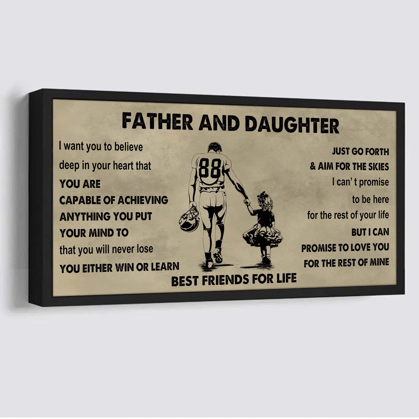 family father and daughter best friends for life - ver 2 you will never lose poster canvas gift for daughter from father