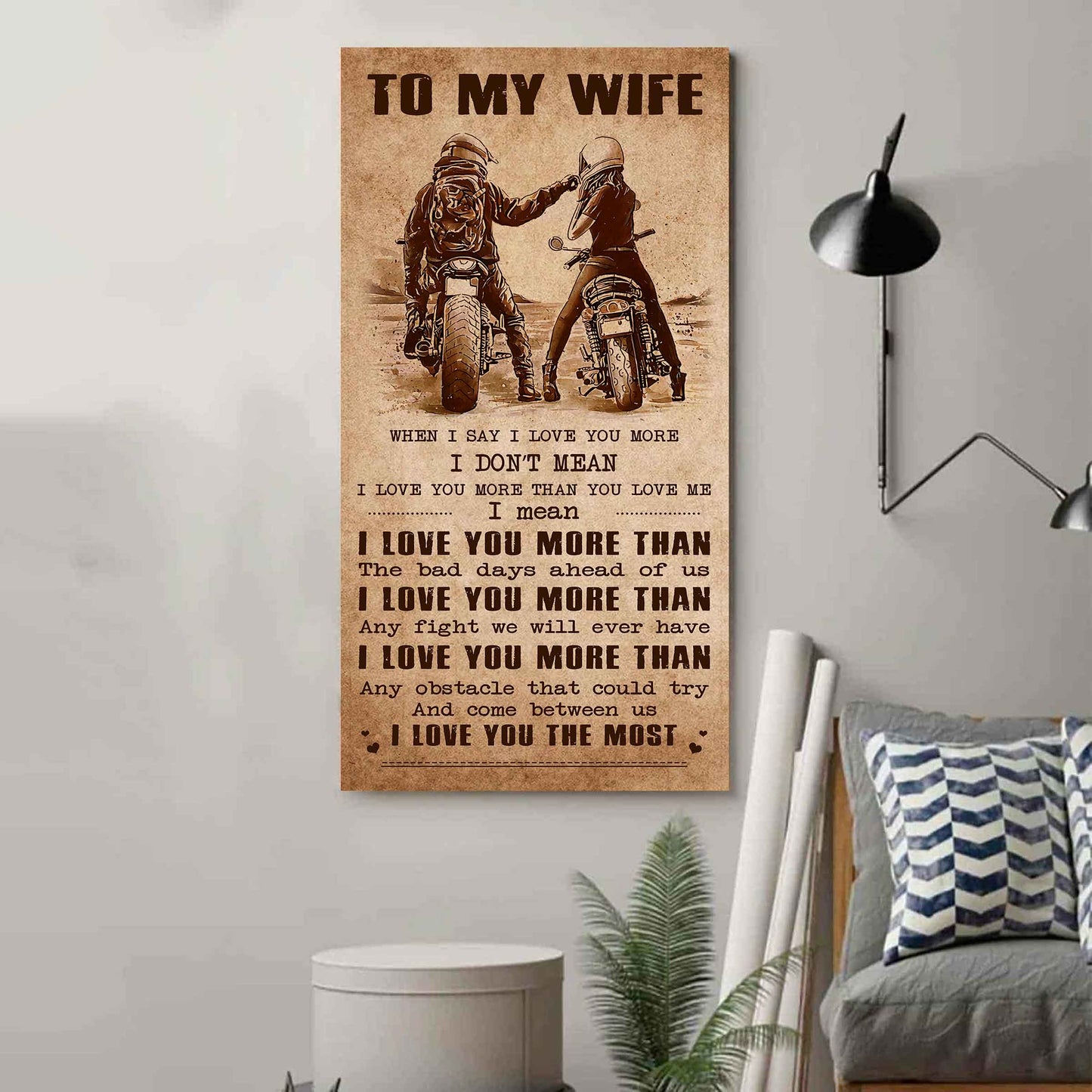 drb vgt- poster canvas to my wife when i say i love you more - i love you the most gift for your wife