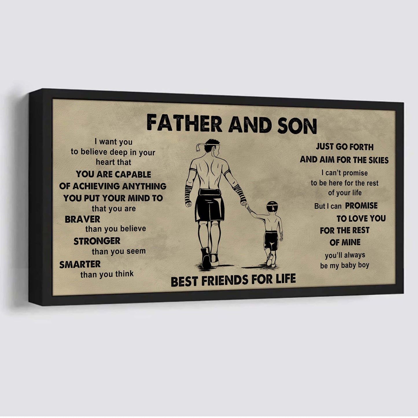 family father and son best friends for life - that you are braver than you believe poster canvas gift for son from father