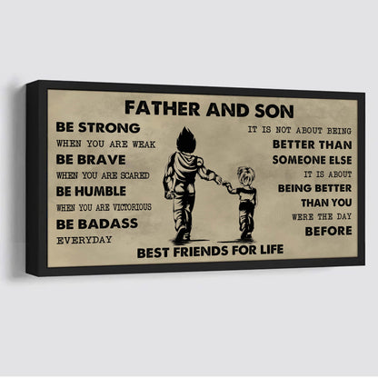 Biker Father And Daughter Best Friends For Life - Be Strong When You Are Weak Poster Canvas Gift For Daughter From Father-Photo Upload