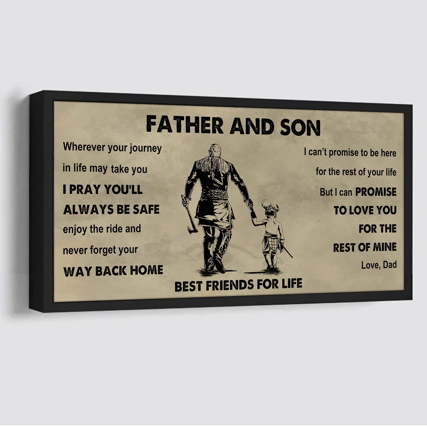 family-photo upload father and daughter best friends for life - ver 2 never forget your way back home poster canvas gift for son from father