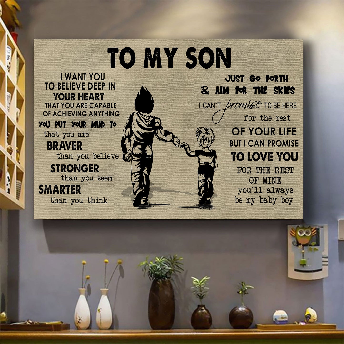 canvas poster dad to son you are braver than you believe you'll always be my baby boy