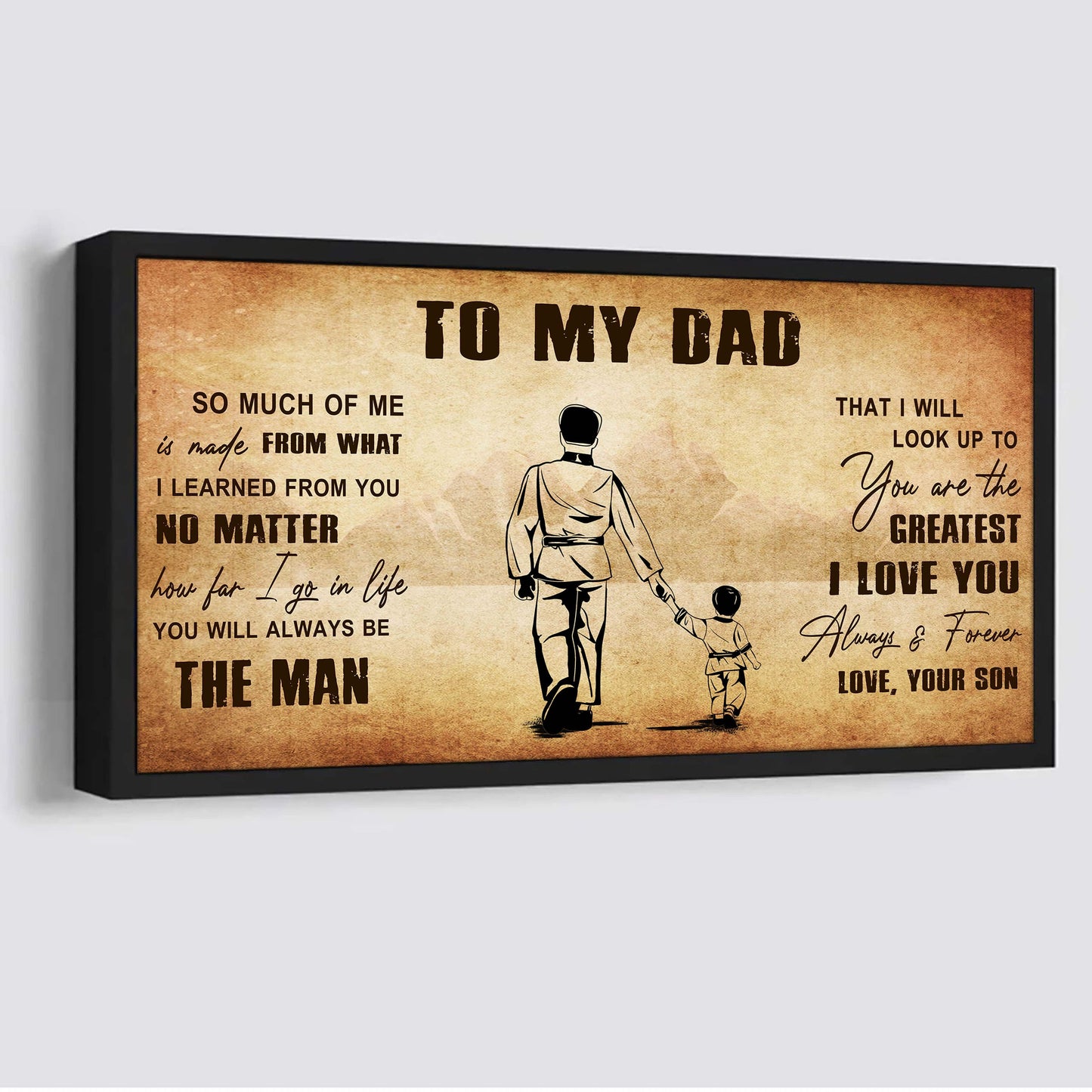 family to my dad - you are the greatest i love you poster canvas from son to father gifts for father