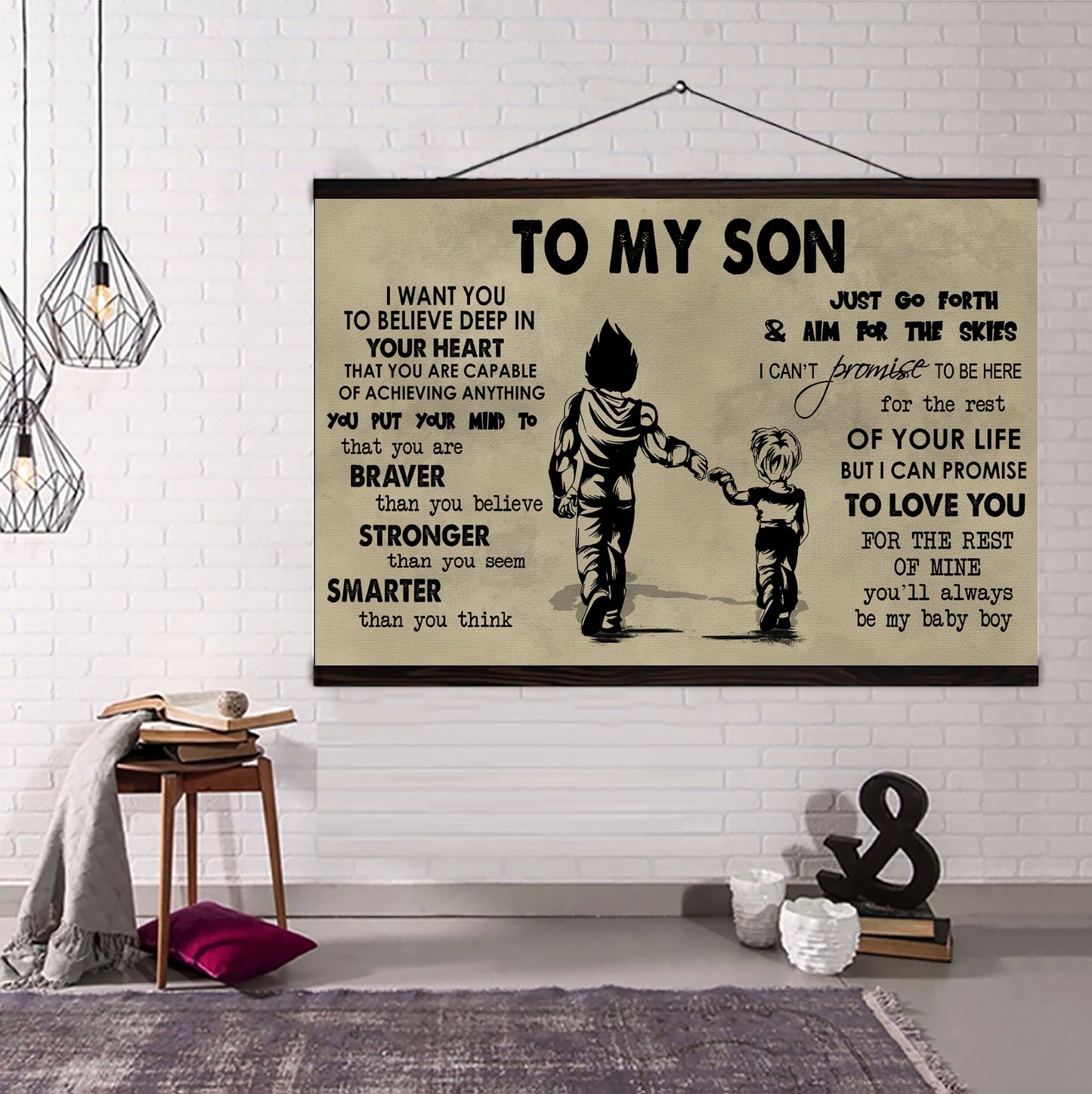 canvas poster dad to son you are braver than you believe you'll always be my baby boy