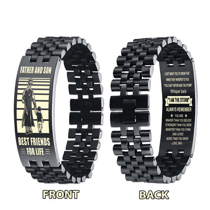 WBH Samurai Personalized Double Sided Bracelet Father And Son Best Friends For Life - Message on the back side