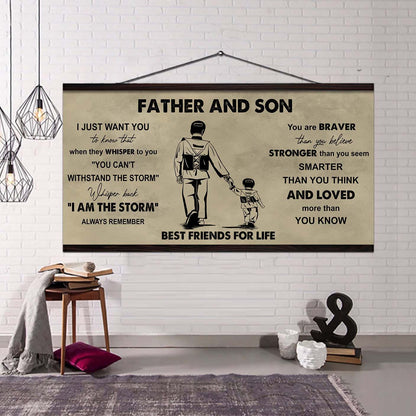 Hockey Father And Son Best Friends For Life - I Am The Storm Poster Canvas Gift For Son From Father