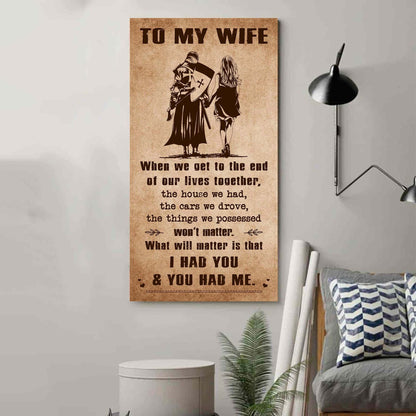 I Had You And You Had Me Wife And Husband - Vertical Poster Canvas, Gift For Your Darling