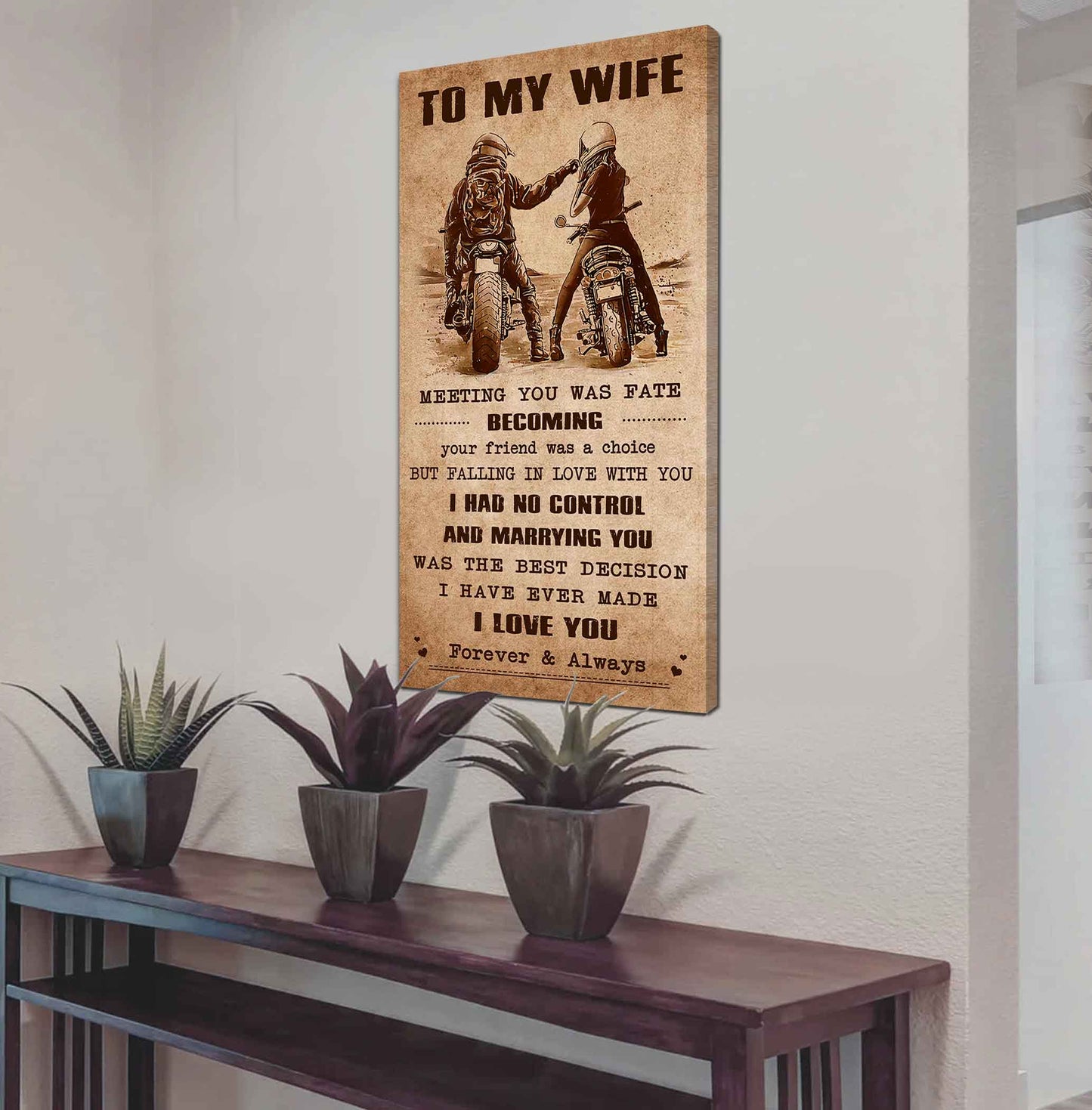 drb vgt- poster canvas to my wife meeting you was fate - i love you forever and always gift for your wife