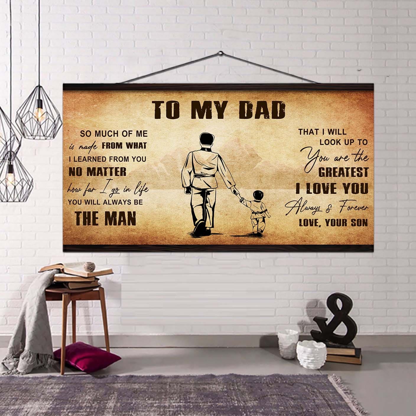 family to my dad - you are the greatest i love you poster canvas from son to father gifts for father