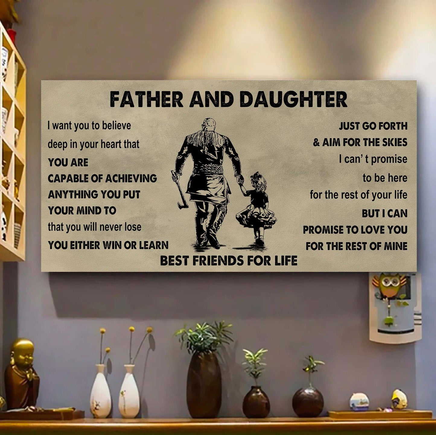 drb father and daughter best friends for life - ver 2 you will never lose poster canvas gift for daughter from father