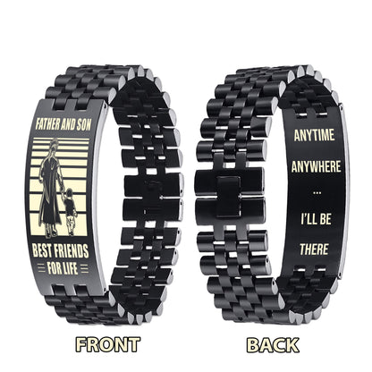 WBH Samurai Personalized Double Sided Bracelet Father And Son Best Friends For Life - Message on the back side