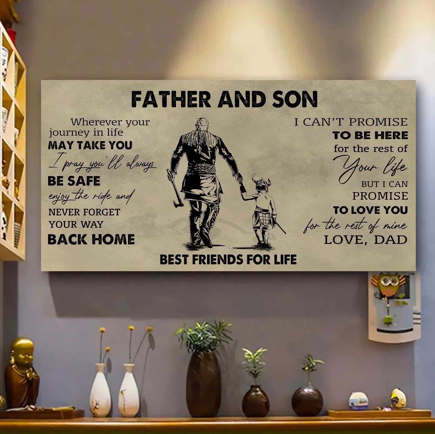 drb father and son best friends for life - never forget your way back home poster canvas gift for son from father