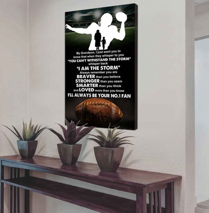 Sport Poster Canvas Grandma To Grandson - Whisper Back I Am The Storm I Will Always Your No 1 Fan