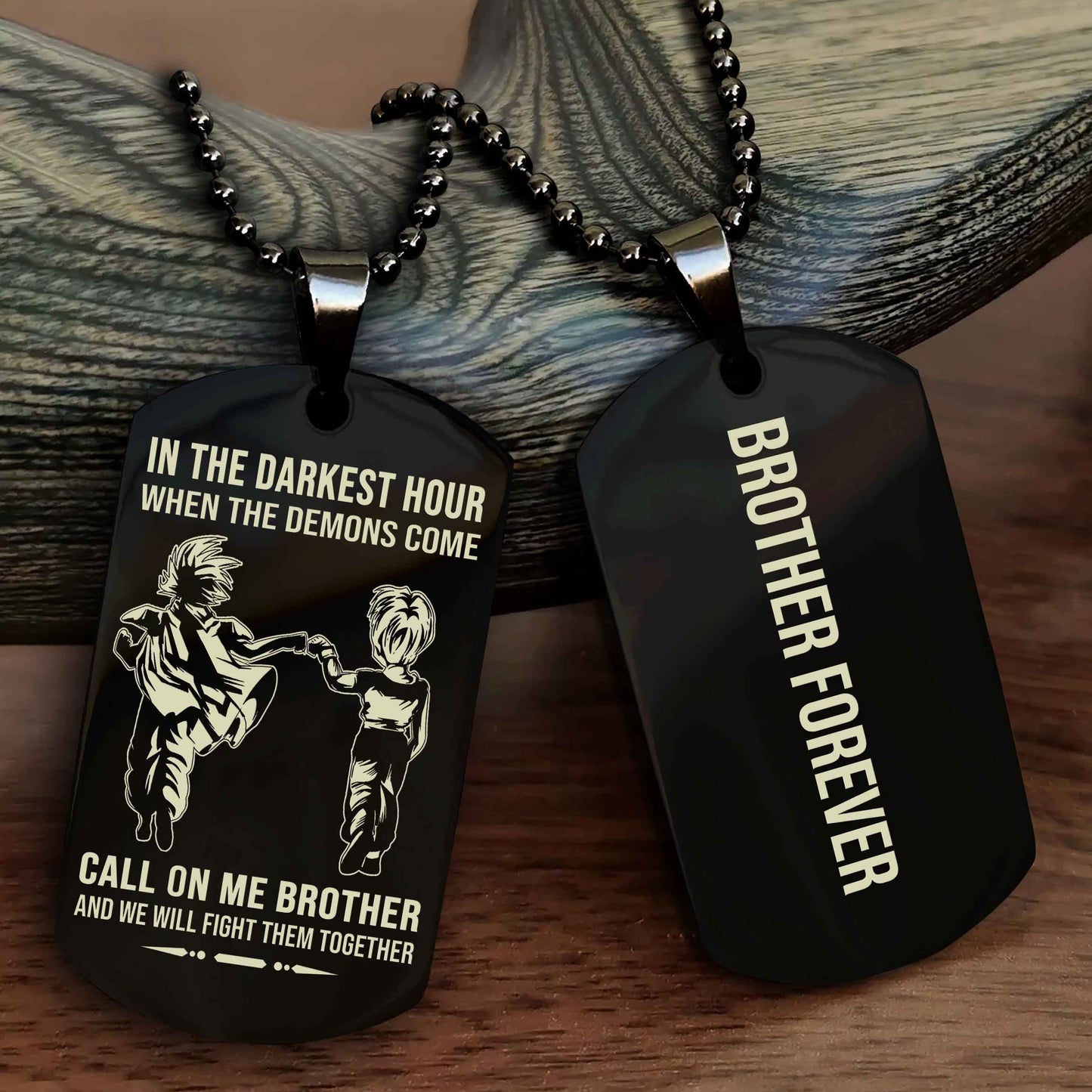 Cowboy Customizable engraved black dog tag double sided gift from brother, brother forevers