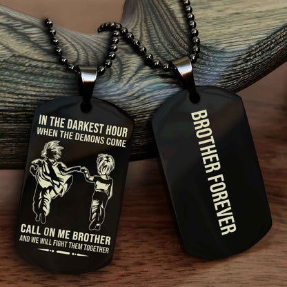Cowboy Customizable engraved black dog tag double sided gift from brother, brother forevers