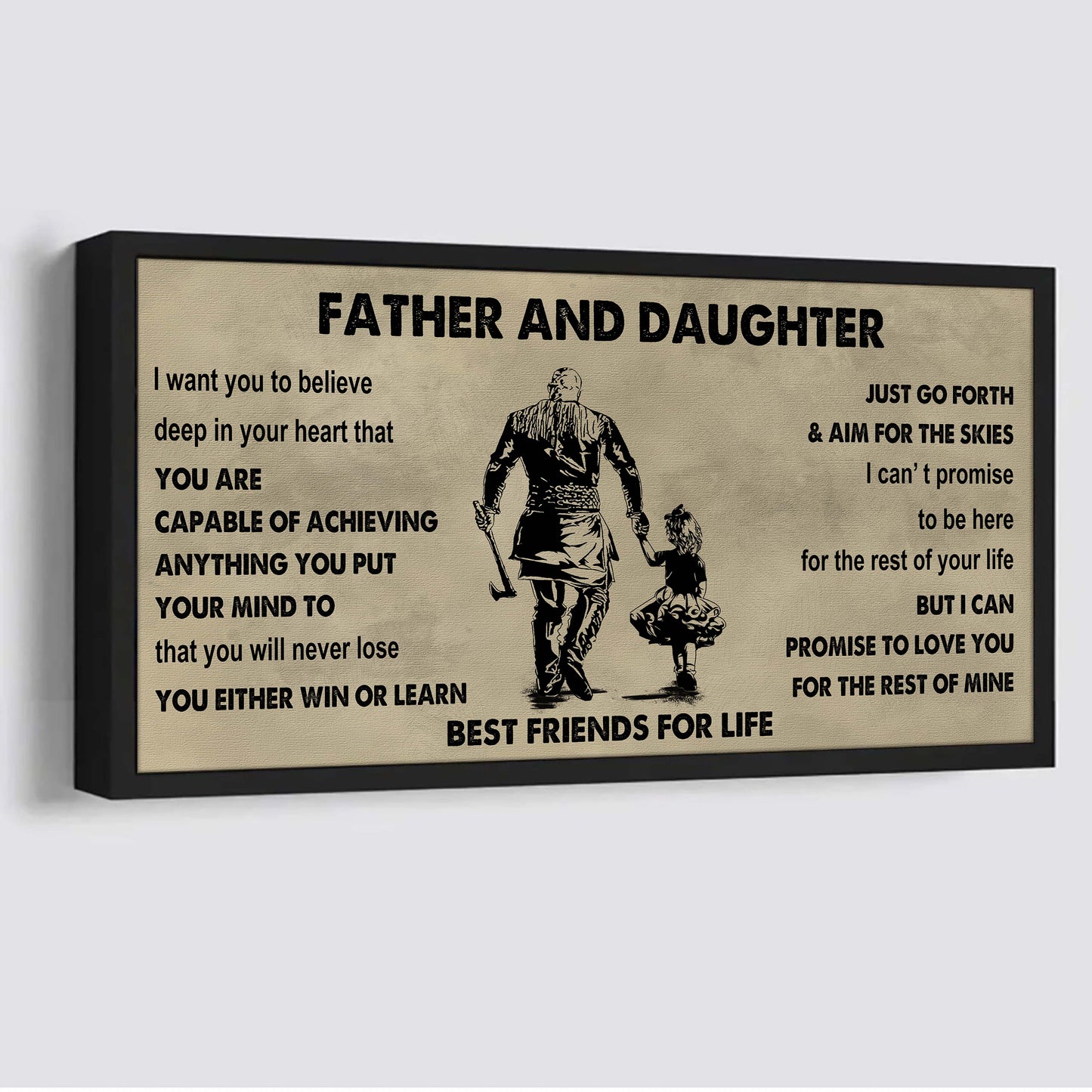 family father and daughter best friends for life - ver 2 you will never lose poster canvas gift for daughter from father